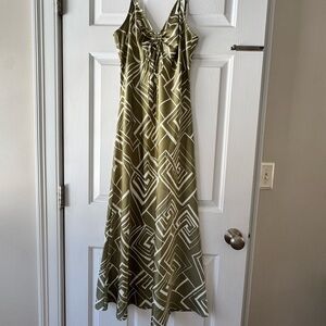 Green Geometric Maxi Dress